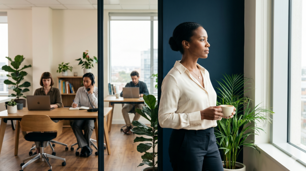 Agency owner making a strategic decision about scaling ad account management